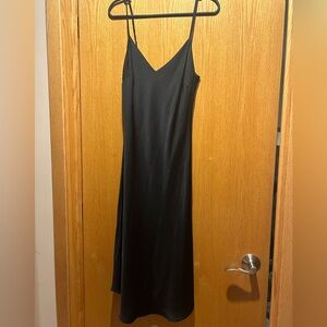 Black Midi Slip Dress